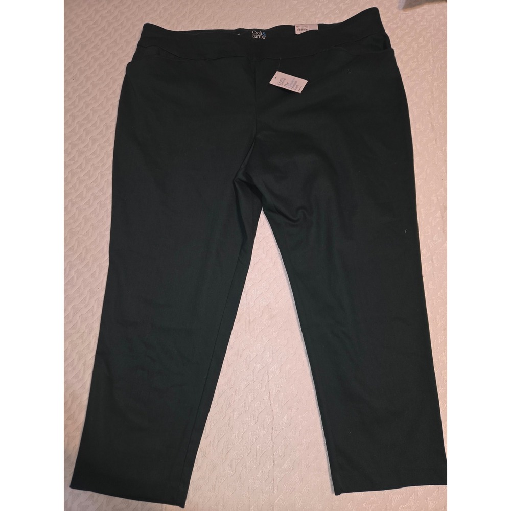 Croft & Barrow Effortless Stretch Pants 24W Regular Pine Green NWT